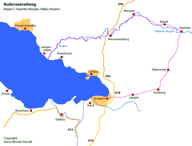 Bodenseeradweg: Rundtour Bodensee - Argental - Allgäu - Bregenz
