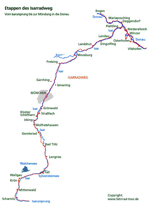 Isar Fluss Karte
