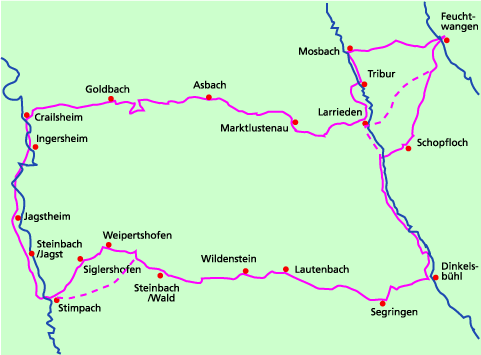 Wörnitz Fluss Karte