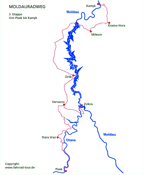 Moldau Fluss Karte