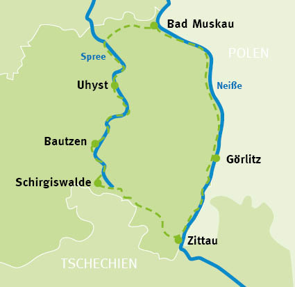 Karte Zwillingsradweg Augustustours