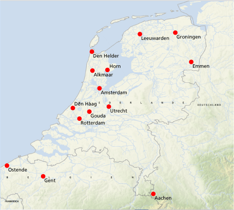 Landkarte Holland Paradies für Radfahrer