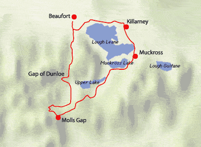 Karte Killarey Nationalpark