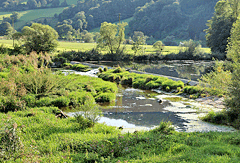 Flusslauf an Mühlen an der Jagst