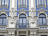 Riga: Balkon im Bauhausstil