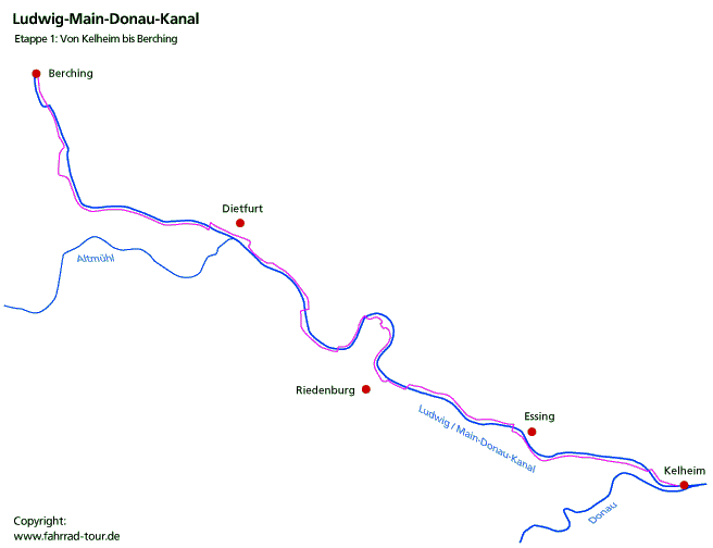 Karte Ludwig Main Kanal