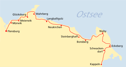 Ostseeküstenradweg: Karte Etappe 1