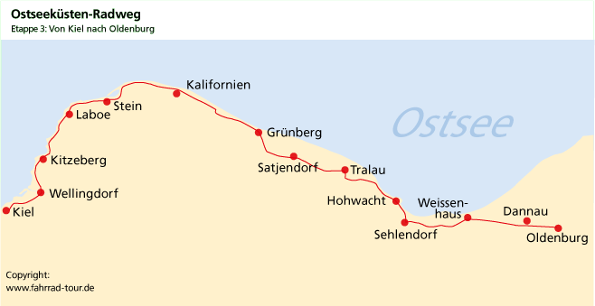 Ostseeküstenradweg Karte Etappe 3