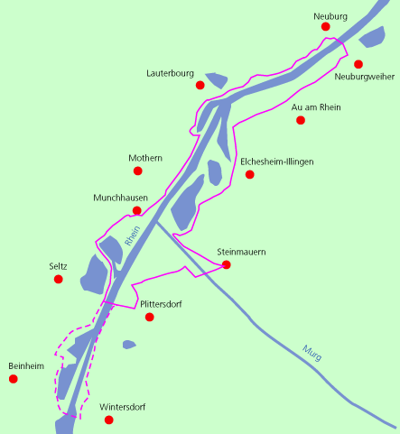 Karte Rundtour Neuburg - Plittersdorf - Neuburg