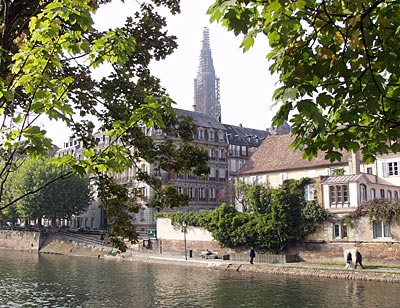 Rheinradweg: Straßburg: Ab und zu sieht man schon das Münster