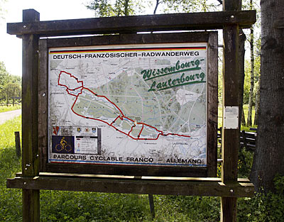 Karte der Radwege im Bienwald