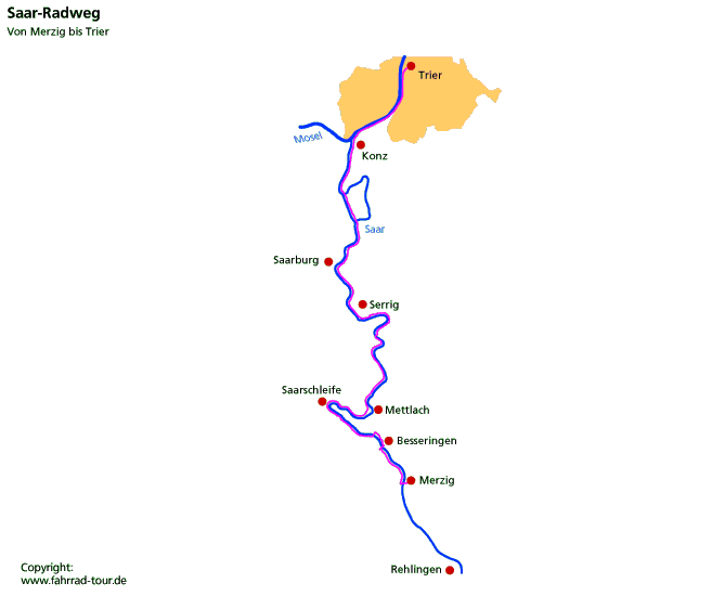 Karte Sarrradweg