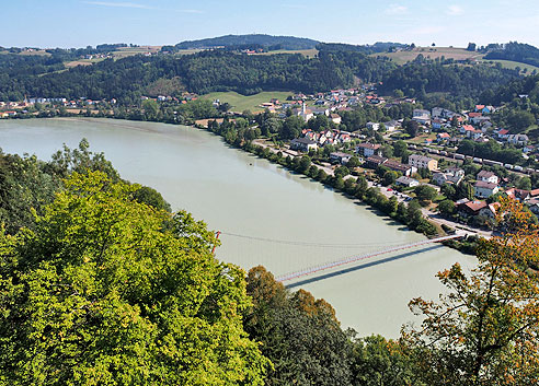 Innradweg und Tauernradweg von Schärding nachj Passau