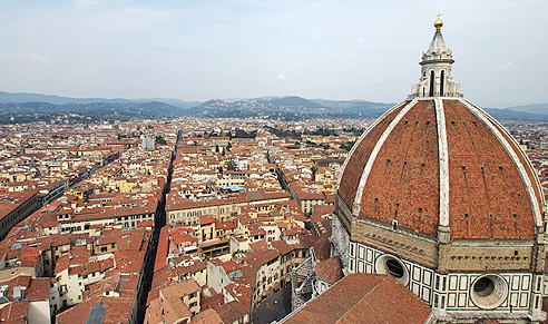Blick vom Dom auf Fiesole und Settignano