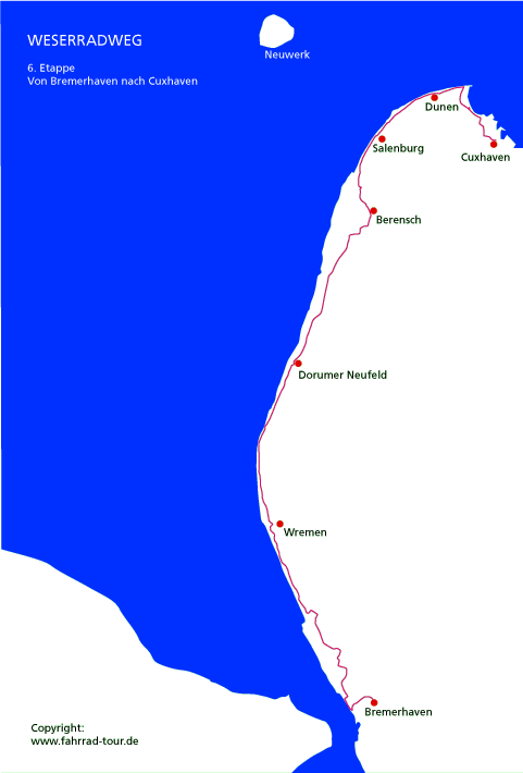 Karte Weserradweg Etappe 1